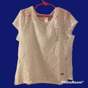 Girls white lace top - Age 8